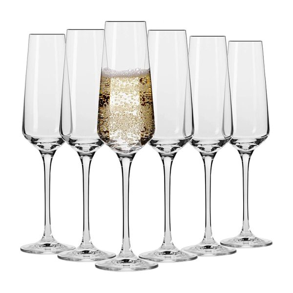6 flûtes à champagne en cristal
